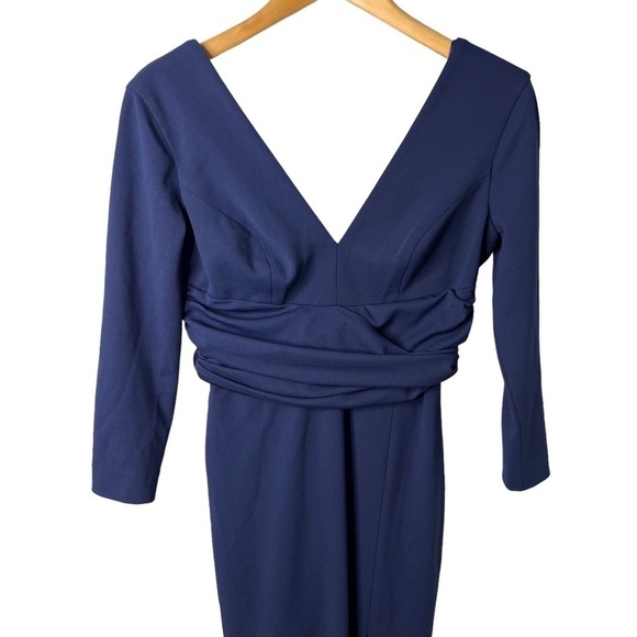 Dress The Population Carmen Dress Blue Size Small Curve Hugging Trumpet Gown - Picture 5 of 12